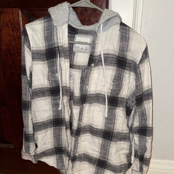 American Eagle Outfitters Jackets & Blazers - Plaid Hooded Men's Shirt